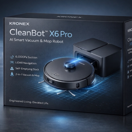 Kronex CleanBot™ X6 Pro – AI Smart Vacuum & Mop Robot